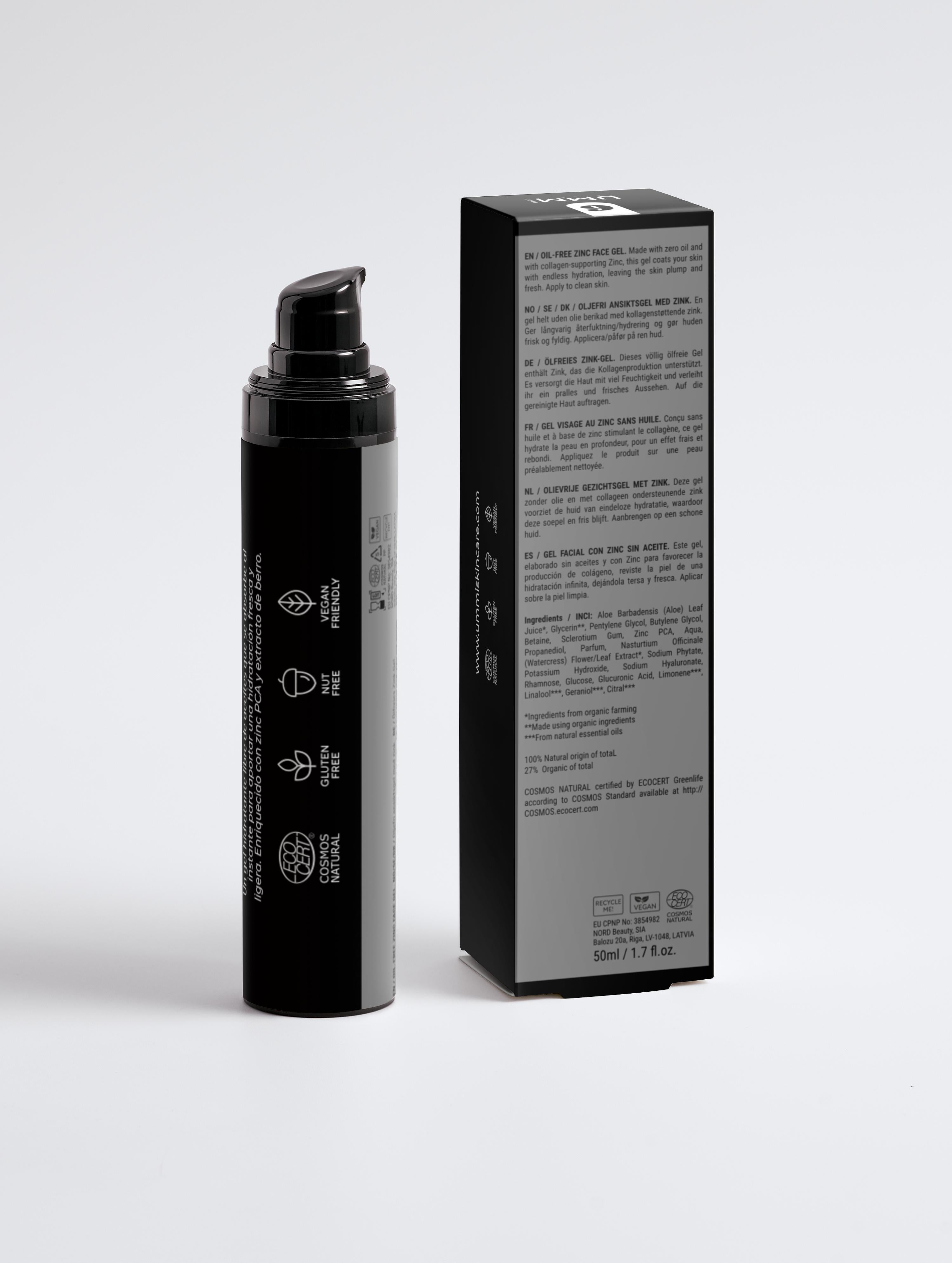 Gel Facial sin Aceites con Zinc